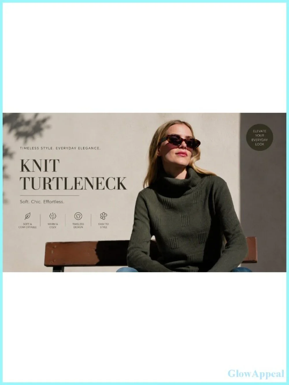 Ekouaer Women's Turtleneck Sweater Long Sleeve Knitted Pullover Fall Winter